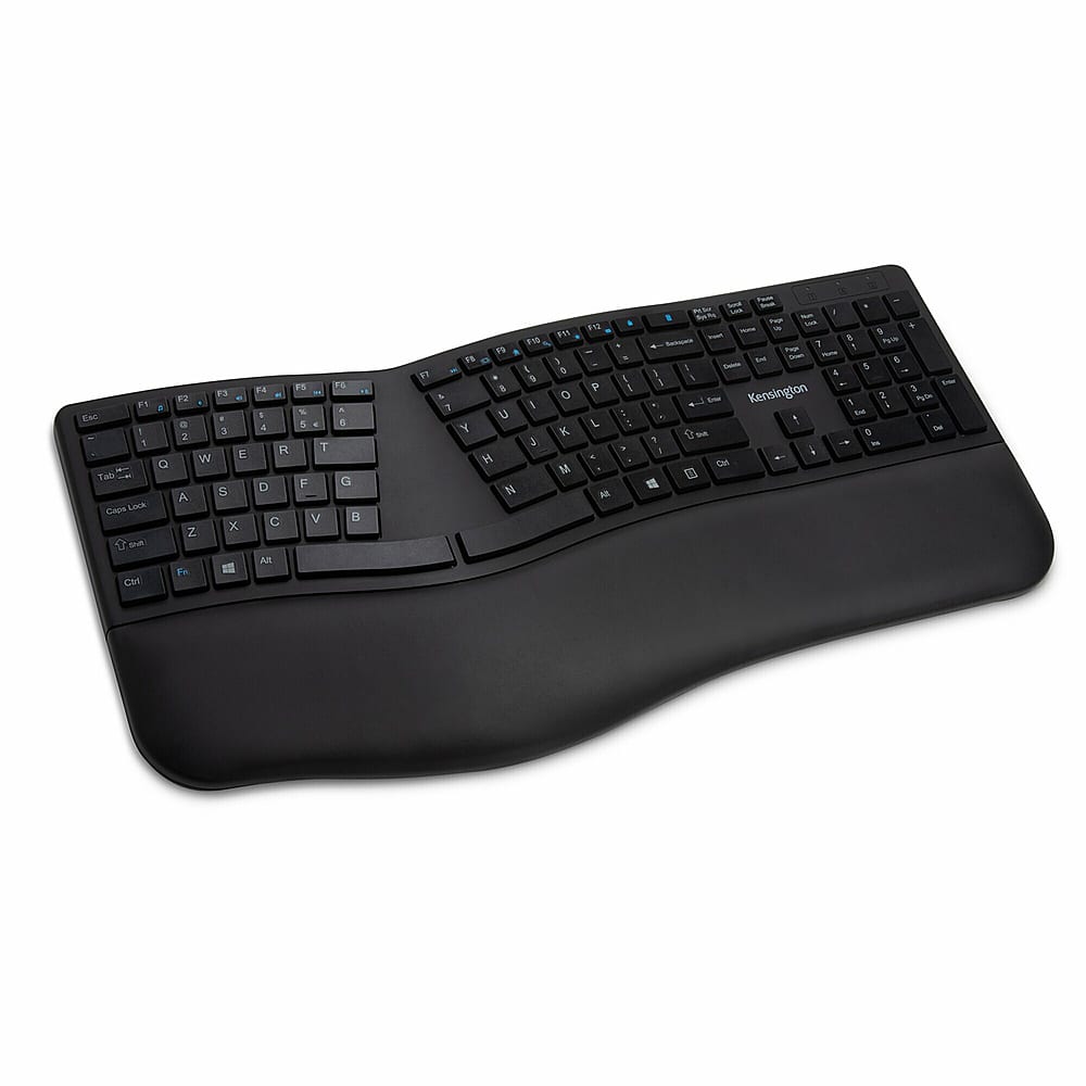 Kensington - Pro Fit K75401US Ergonomic,Full-size Wireless Keyboard - Black - Front_Zoom