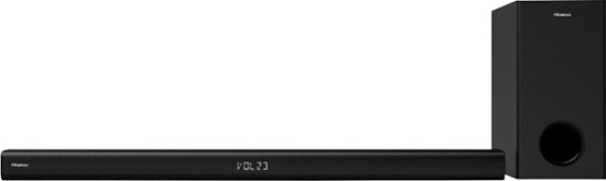 Front Zoom. Hisense - 2.1-Channel Soundbar with Wireless Subwoofer - Black.