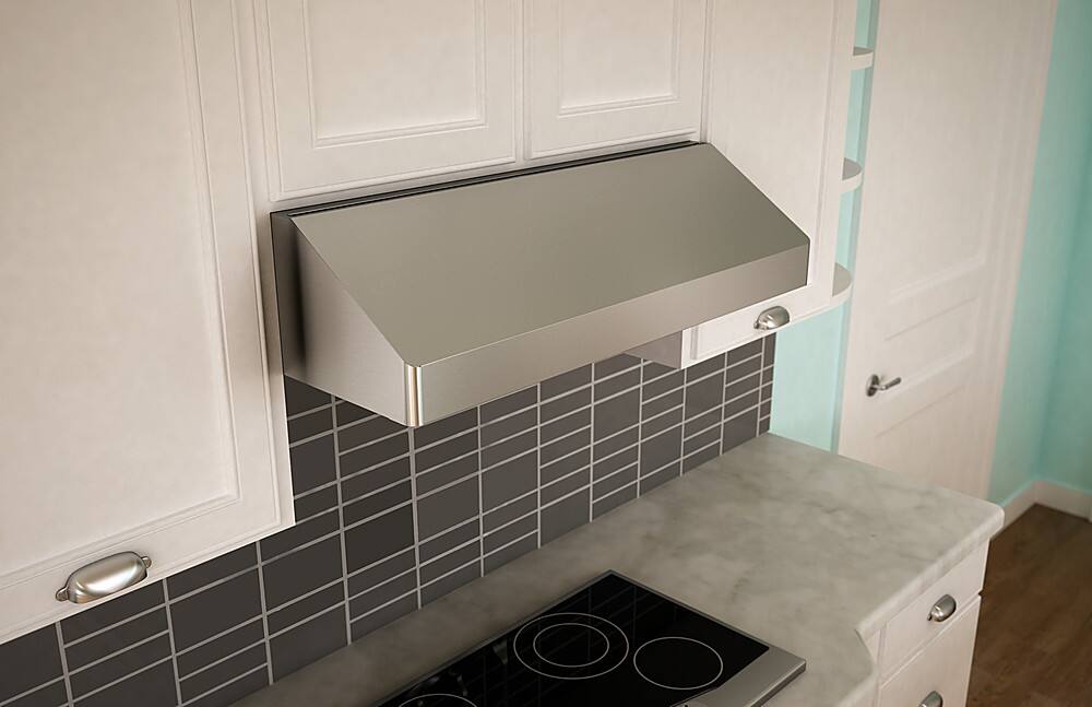 Alt View 14. Zephyr - Gust 36 in. 400 CFM Under Cabinet Mount Range Hood with LED Light - Stainless Steel.