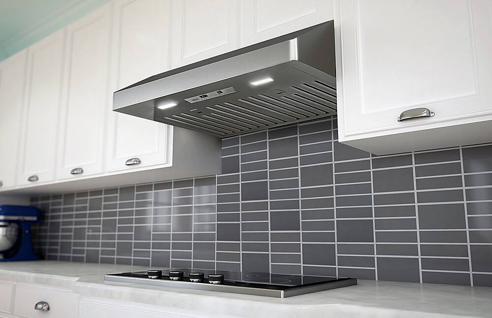 Alt View 12. Zephyr - Gust 36 in. 290 CFM Under Cabinet Mount Range Hood with LED Light - Stainless Steel.