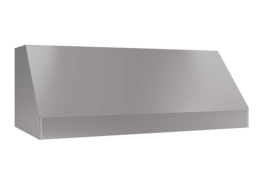 Left View: Zephyr - Tempest II 48 in. 650 CFM Wall Mount Range Hood with LED Light in Stainless Steel - Stainless steel