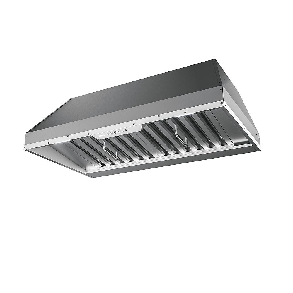 Angle. Zephyr - Monsoon I 48 in. 1200 CFM Insert Mount Range Hood with LED Light - Stainless Steel.