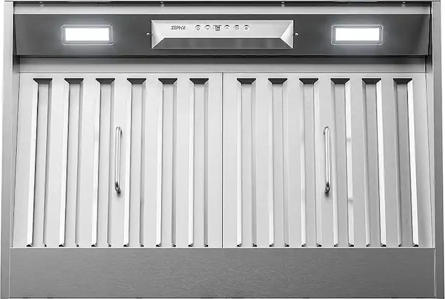 Front. Zephyr - Monsoon I 30 in. 600 CFM Insert Mount Range Hood with LED Light - Stainless Steel.