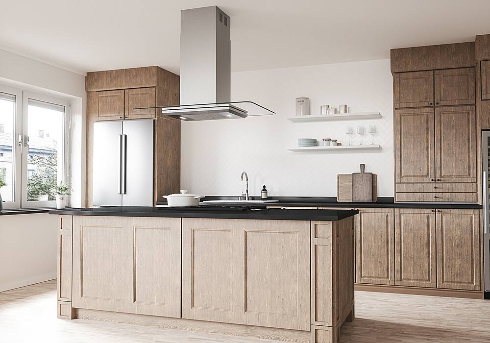 Alt View 13. Zephyr - Verona 42 in. 600 CFM Island Mount Range Hood with LED Light - Stainless Steel.