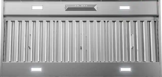 Front. Zephyr - Monsoon II 48 in. 1200 CFM Insert Mount Range Hood with LED Light - Stainless Steel.