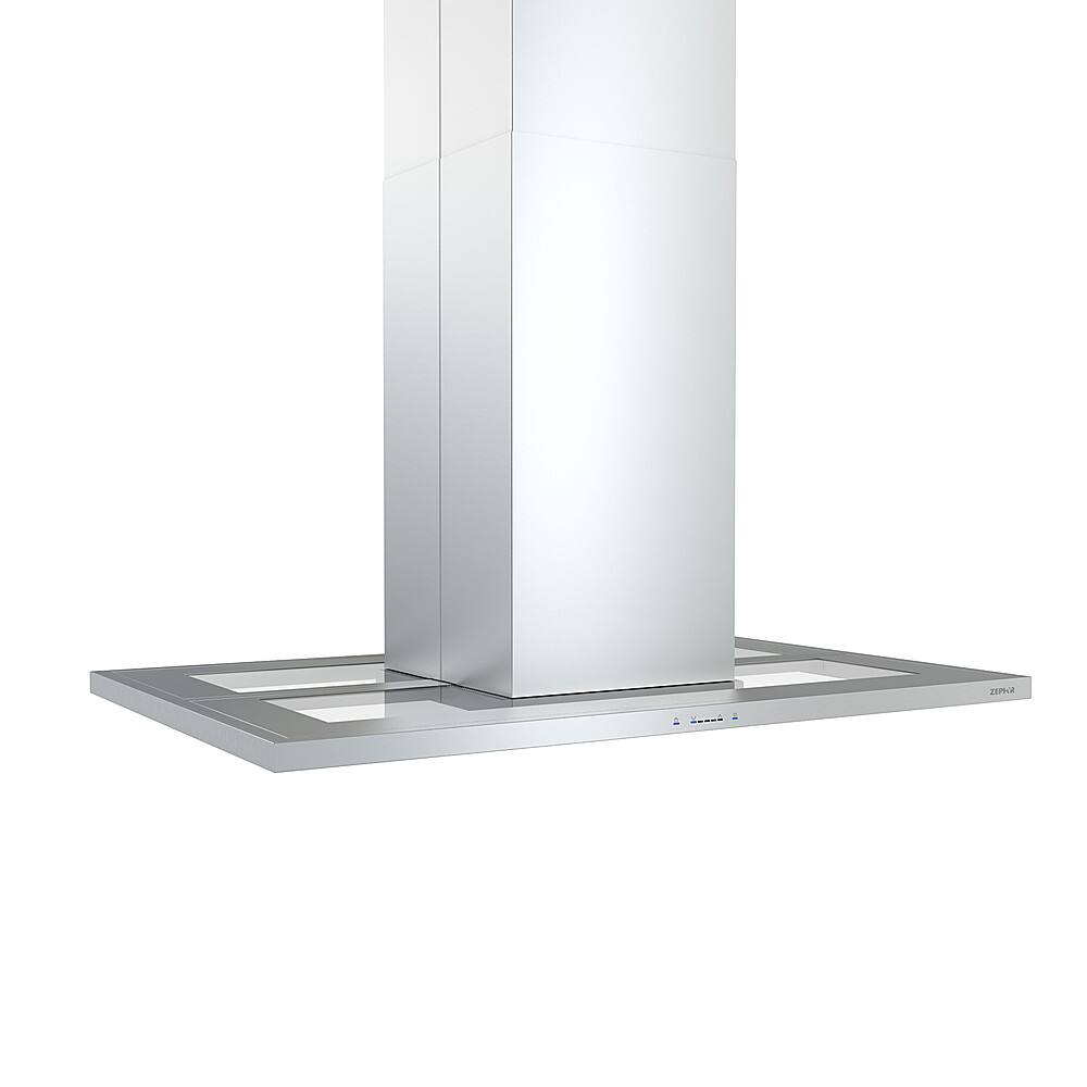 Left. Zephyr - Modena 42 in. 600 CFM Island Mount Range Hood with LED Light - Stainless Steel.