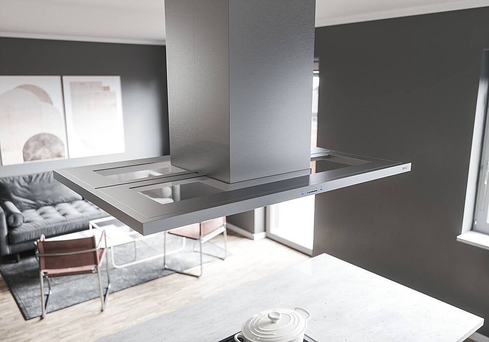 Alt View 14. Zephyr - Modena 42 in. 600 CFM Island Mount Range Hood with LED Light - Stainless Steel.