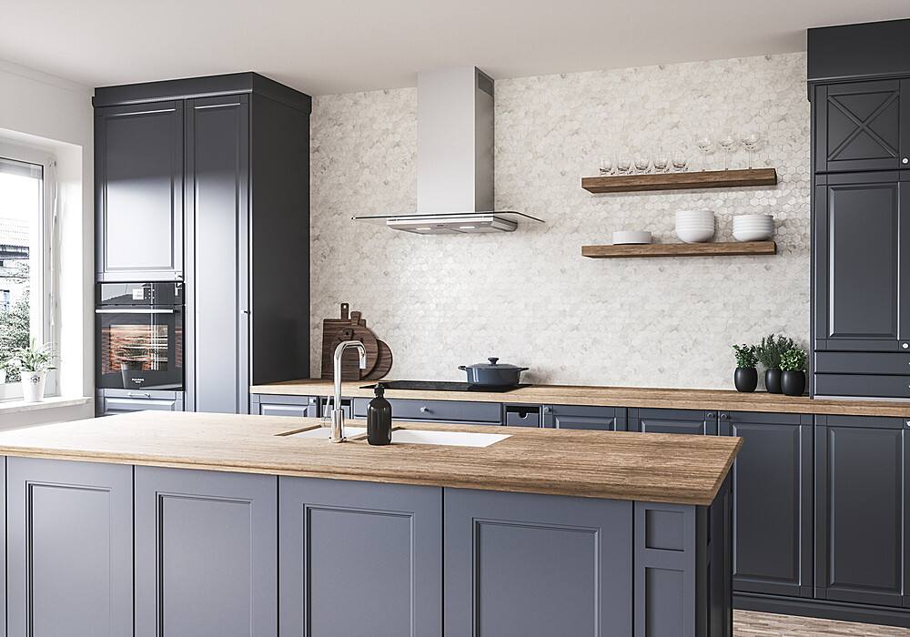 Alt View 13. Zephyr - Verona 36 in. 600 CFM Wall Mount Range Hood with LED Light - Stainless Steel.