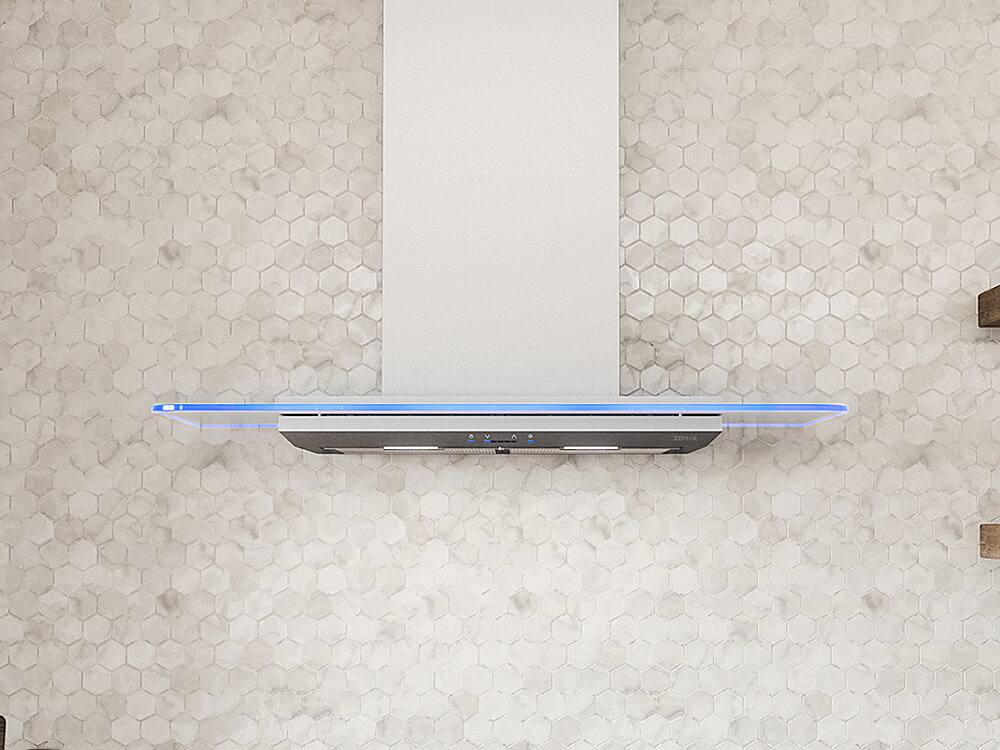 Alt View 15. Zephyr - Verona 36 in. 600 CFM Wall Mount Range Hood with LED Light - Stainless Steel.