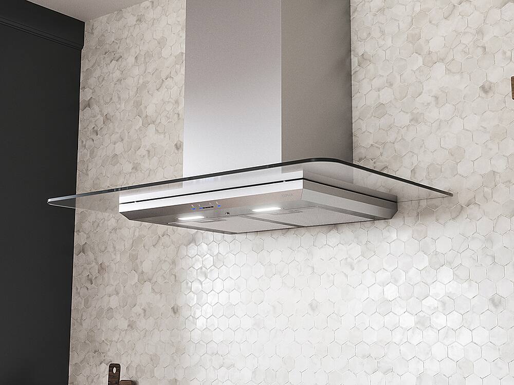 Alt View 17. Zephyr - Verona 36 in. 600 CFM Wall Mount Range Hood with LED Light - Stainless Steel.