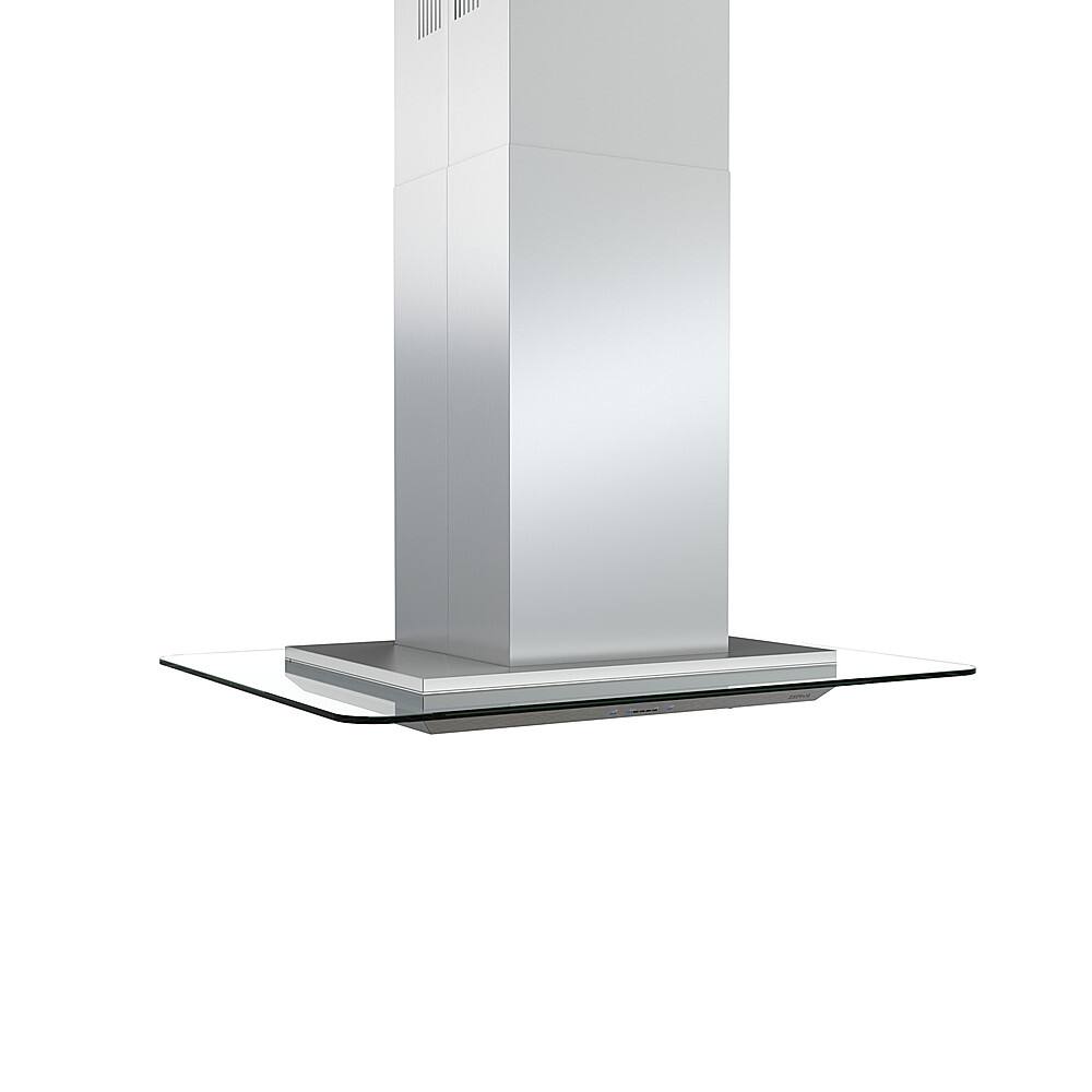 Left. Zephyr - Verona 36 in. 600 CFM Island Mount Range Hood with LED Light - Stainless Steel.