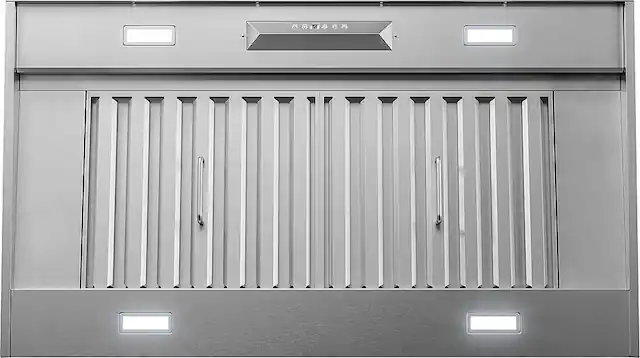 Front. Zephyr - Monsoon II 42 in. 1200 CFM Insert Mount Range Hood with LED Light - Stainless Steel.