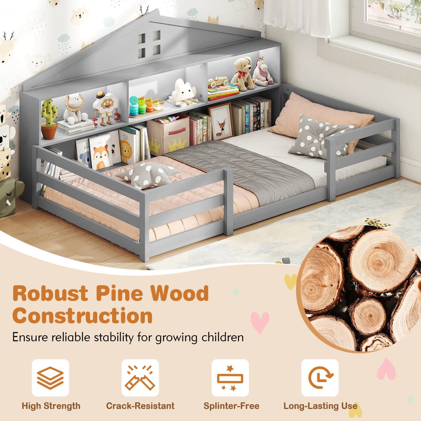 Robust Pine Wood Construction  
Ensure reliable stability for growing children  

- High Strength  
- Crack-Resistant  
- Splinter-Free  
- Long-Lasting Use