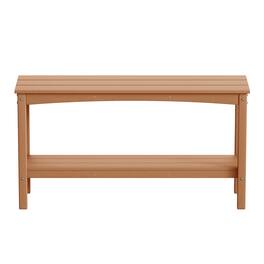 WestinTrends - Malibu 55" Outdoor Patio HDPE Adirondack 2-Tier Shelf Console Table - Teak