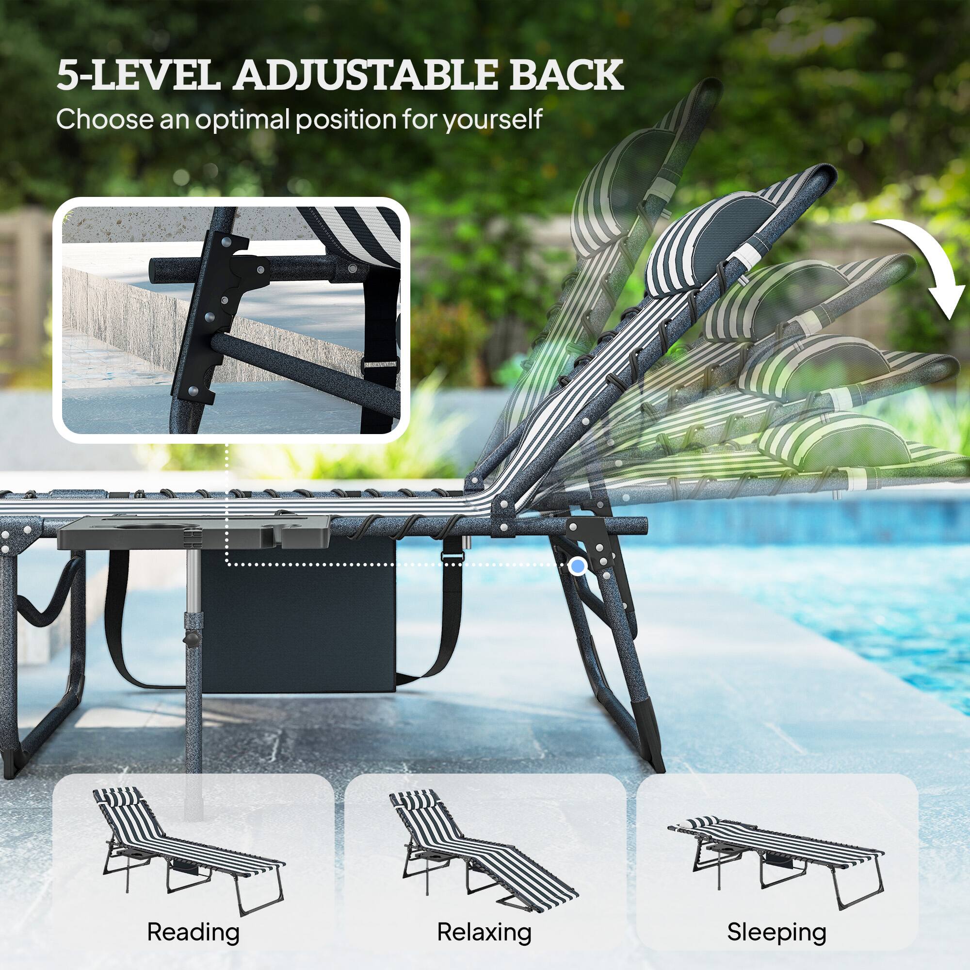 5-LEVEL ADJUSTABLE BACK  
Choose an optimal position for yourself  

Reading  
Relaxing  
Sleeping