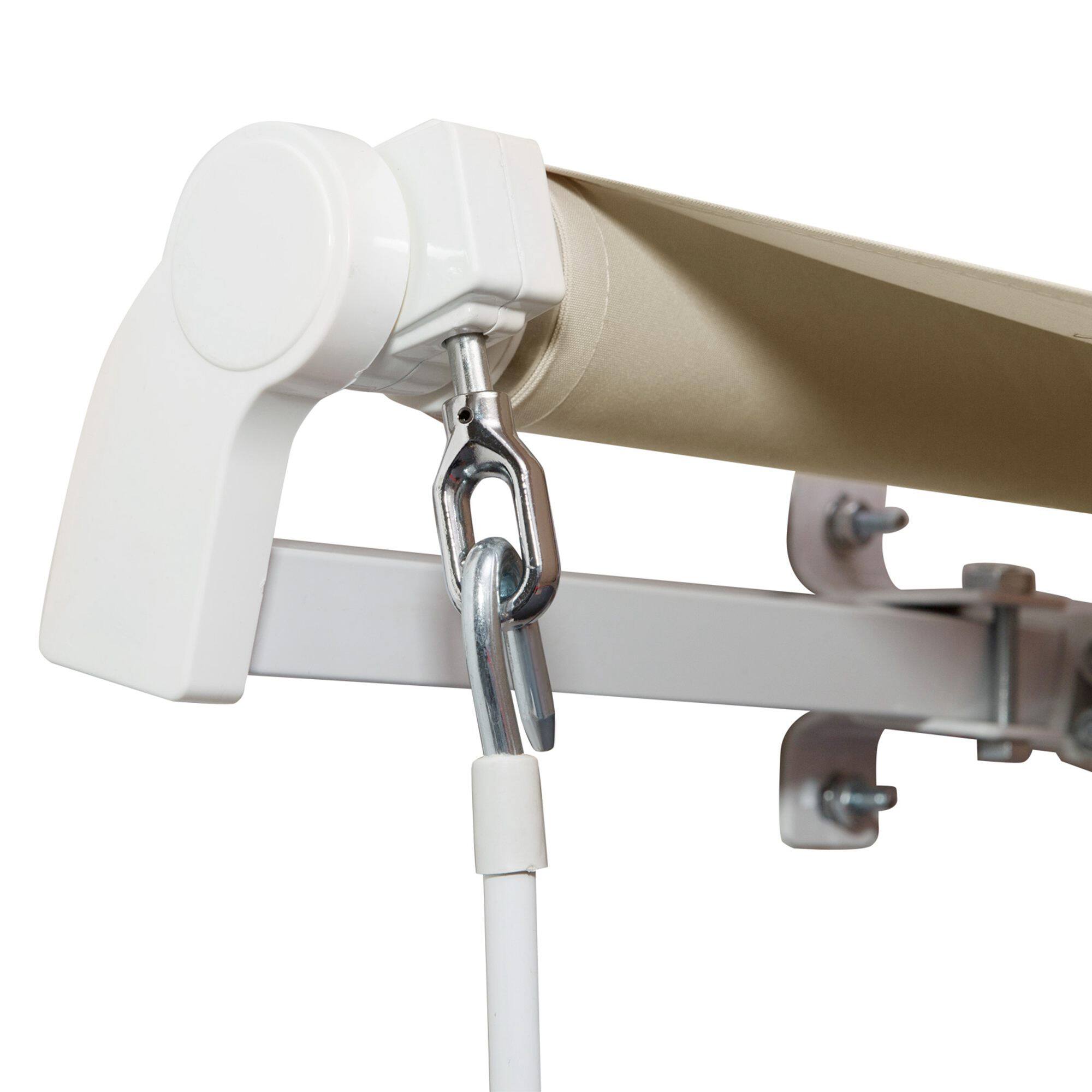 Alt View 7. Outsunny - 12' x 8' Retractable Awning Patio Awnings Sun Shade Shelter with Manual Crank Handle, 280g/m² UV - Cream White.