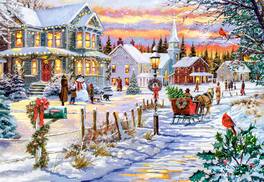 Castorland - 1000 Piece Jigsaw Puzzles, Christmas Tree is Coming, Winter scene, Vintage, C-105274-2 - Red