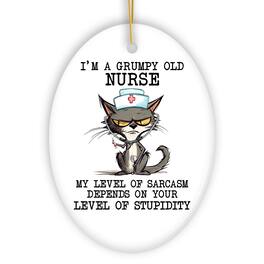 OrnamentallyYou - Grumpy Old Nurse Cat Cute and Funny Christmas Gift - Multi-colored