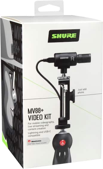Shure MV88+ Mobile Microphone Kit iPhone & Android Mic for Remote Shure MV88+ Mobile Microphone Kit iPhone & Android Mic for Remote
