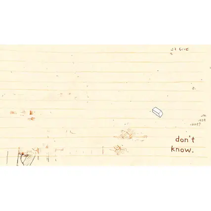 The largest text in the image reads "don't know." The rest of the text is not clear, but it appears to be a combination of letters and numbers. - T (Teen 13+)