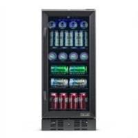 NewAir - 96-Can Built-In Beverage Cooler with Precision Temperature Controls and Adjustable Shelves - Black Stainless Steel - Front_Zoom