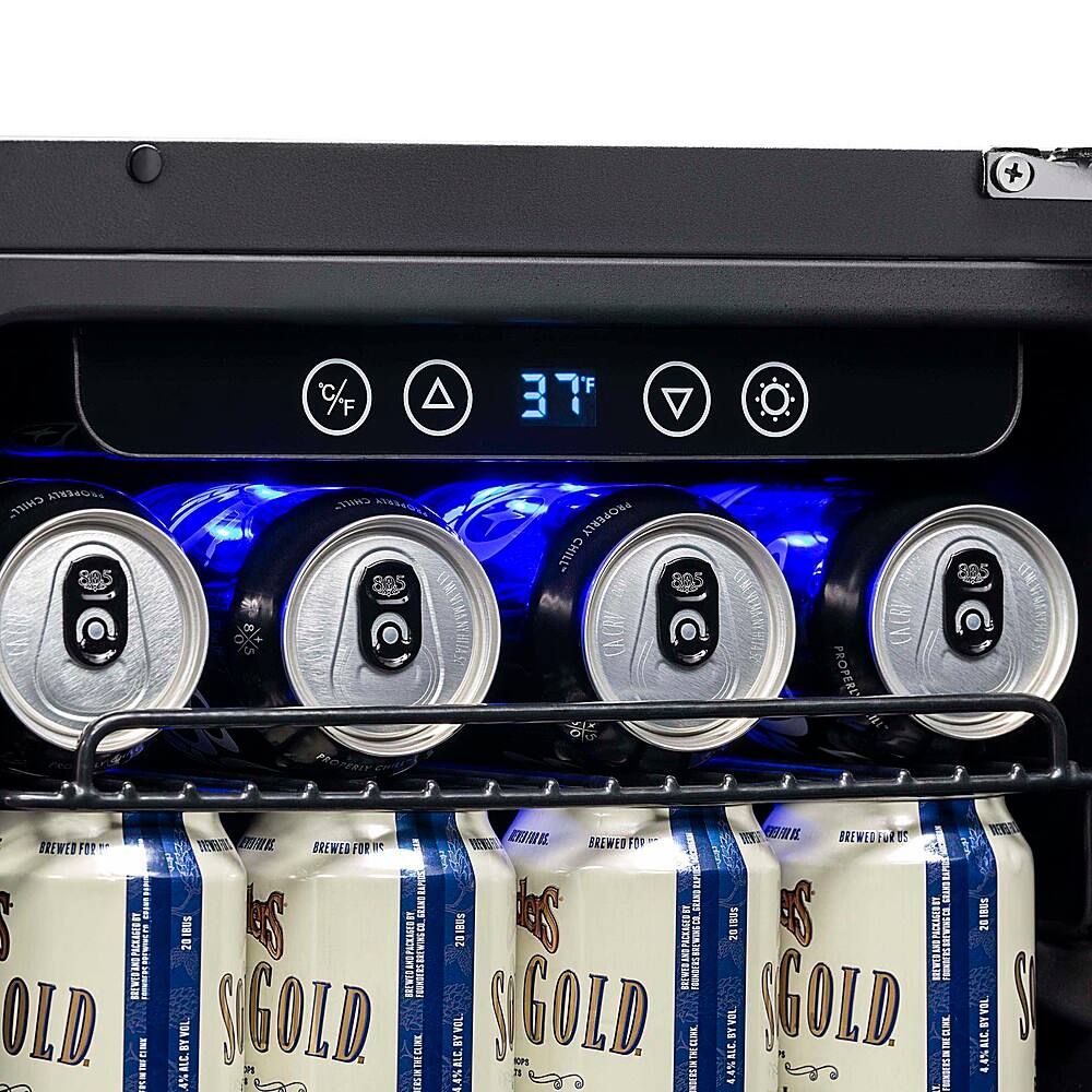 Alt View 12. NewAir - 96-Can Built-In Beverage Cooler with Precision Temperature Controls and Adjustable Shelves - Black Stainless Steel.