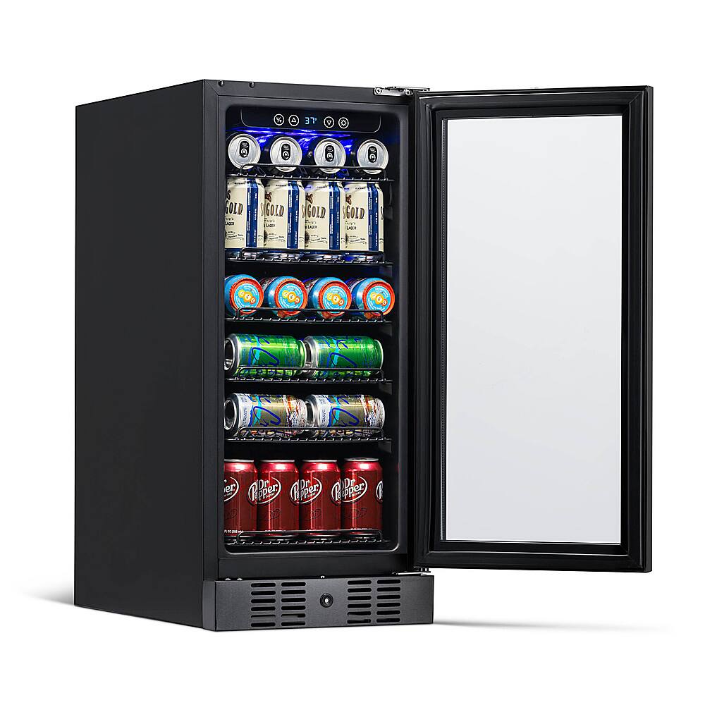 Alt View 14. NewAir - 96-Can Built-In Beverage Cooler with Precision Temperature Controls and Adjustable Shelves - Black Stainless Steel.