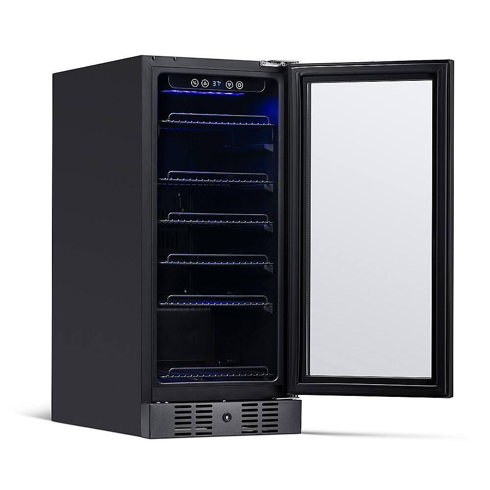 Alt View 18. NewAir - 96-Can Built-In Beverage Cooler with Precision Temperature Controls and Adjustable Shelves - Black Stainless Steel.