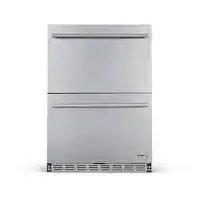 NewAir - 20-Bottle or 80-Can Dual Drawer Wine Refrigerator - Stainless Steel - Front_Zoom