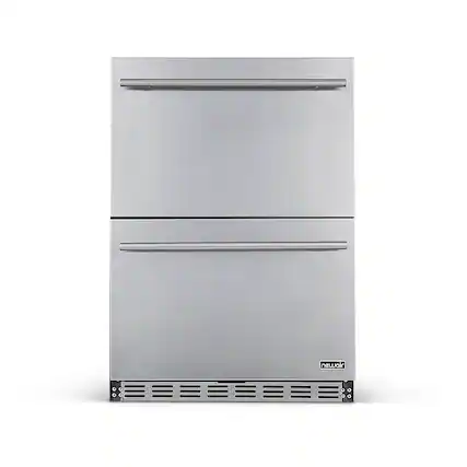 Front. NewAir - 20-Bottle or 80-Can Dual Drawer Wine Refrigerator - Stainless Steel.