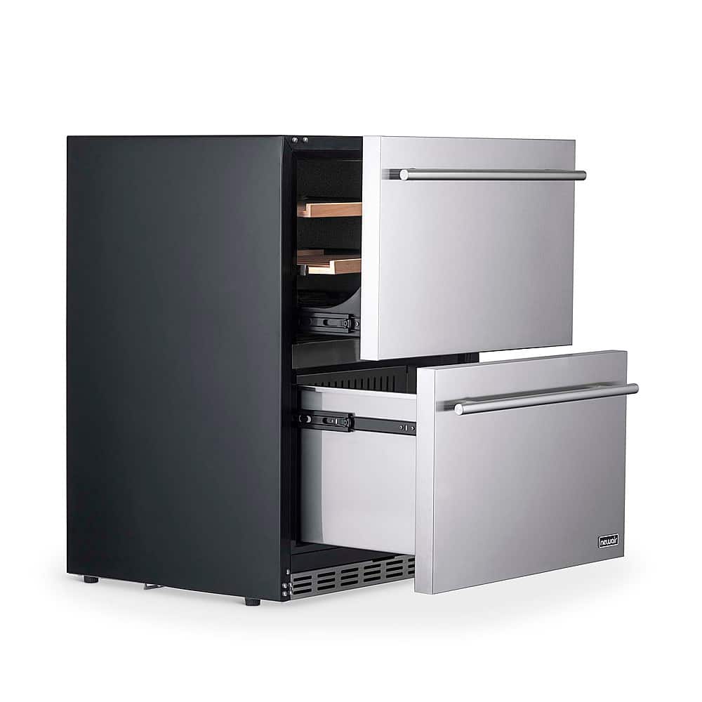 Alt View 11. NewAir - 20-Bottle or 80-Can Dual Drawer Wine Refrigerator - Stainless Steel.