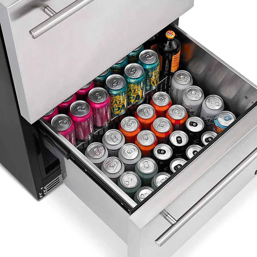 Alt View 14. NewAir - 20-Bottle or 80-Can Dual Drawer Wine Refrigerator - Stainless Steel.