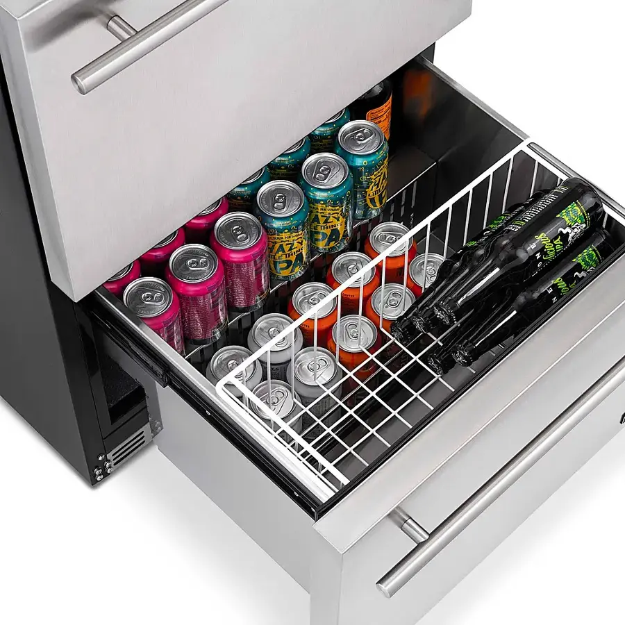 Alt View 15. NewAir - 20-Bottle or 80-Can Dual Drawer Wine Refrigerator - Stainless Steel.