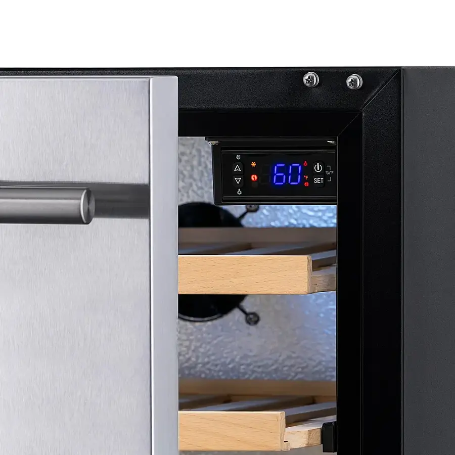Alt View 16. NewAir - 20-Bottle or 80-Can Dual Drawer Wine Refrigerator - Stainless Steel.