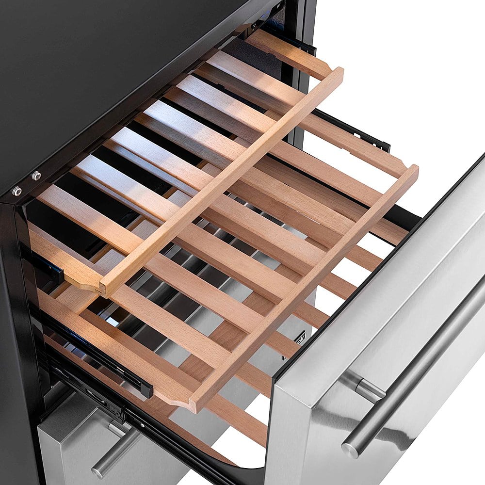 Alt View 19. NewAir - 20-Bottle or 80-Can Dual Drawer Wine Refrigerator - Stainless Steel.