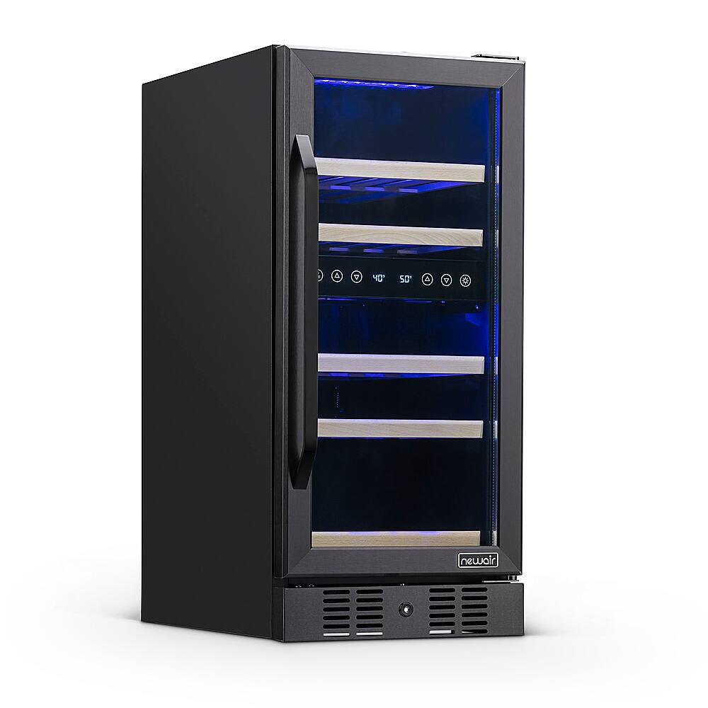 Alt View 16. NewAir - 15” Built-in 29 Bottle Dual Zone Compressor Wine Fridge - Black Stainless Steel.