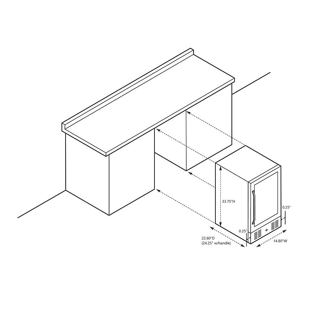Alt View 18. NewAir - 15” Built-in 29 Bottle Dual Zone Compressor Wine Fridge - Black Stainless Steel.