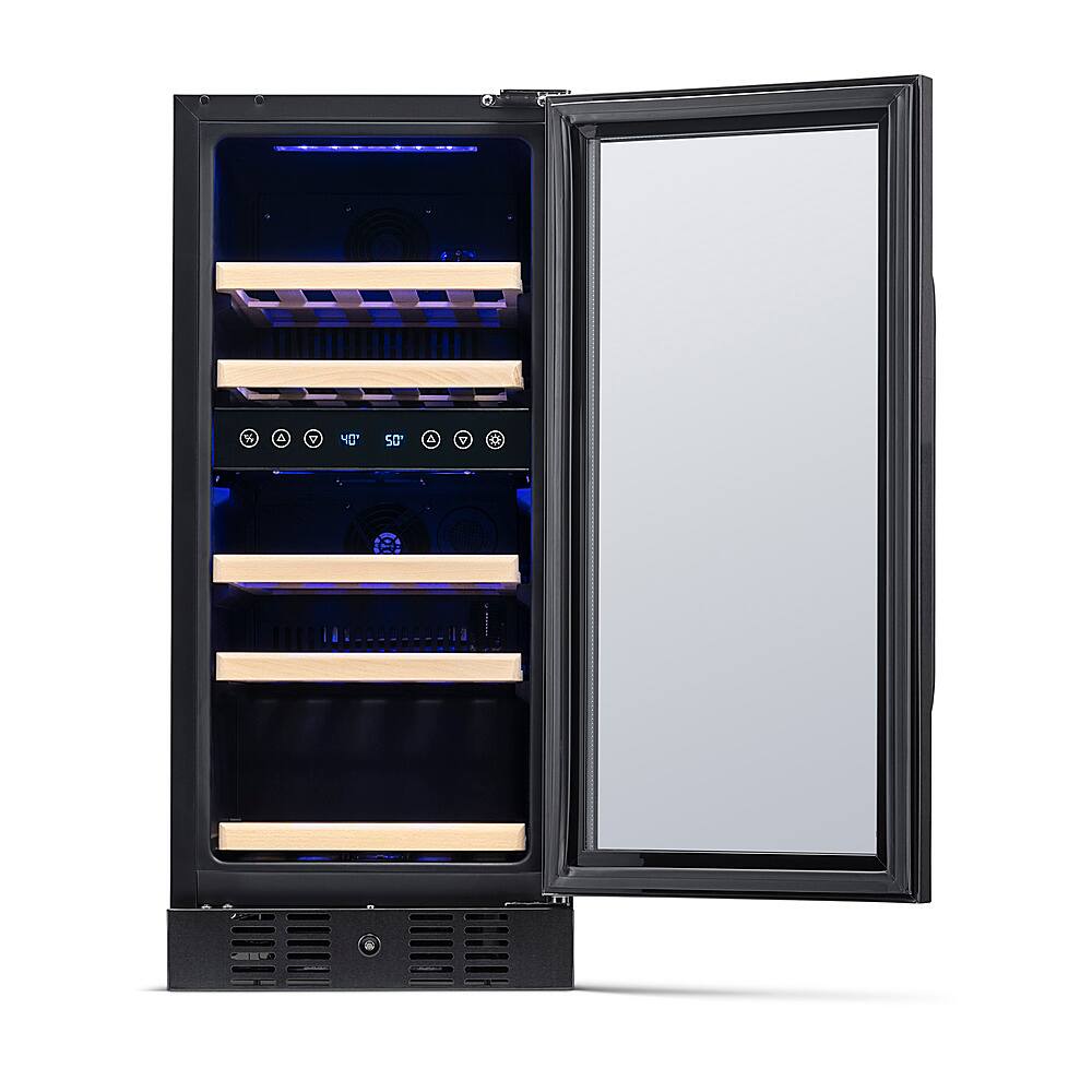 Alt View 20. NewAir - 15” Built-in 29 Bottle Dual Zone Compressor Wine Fridge - Black Stainless Steel.