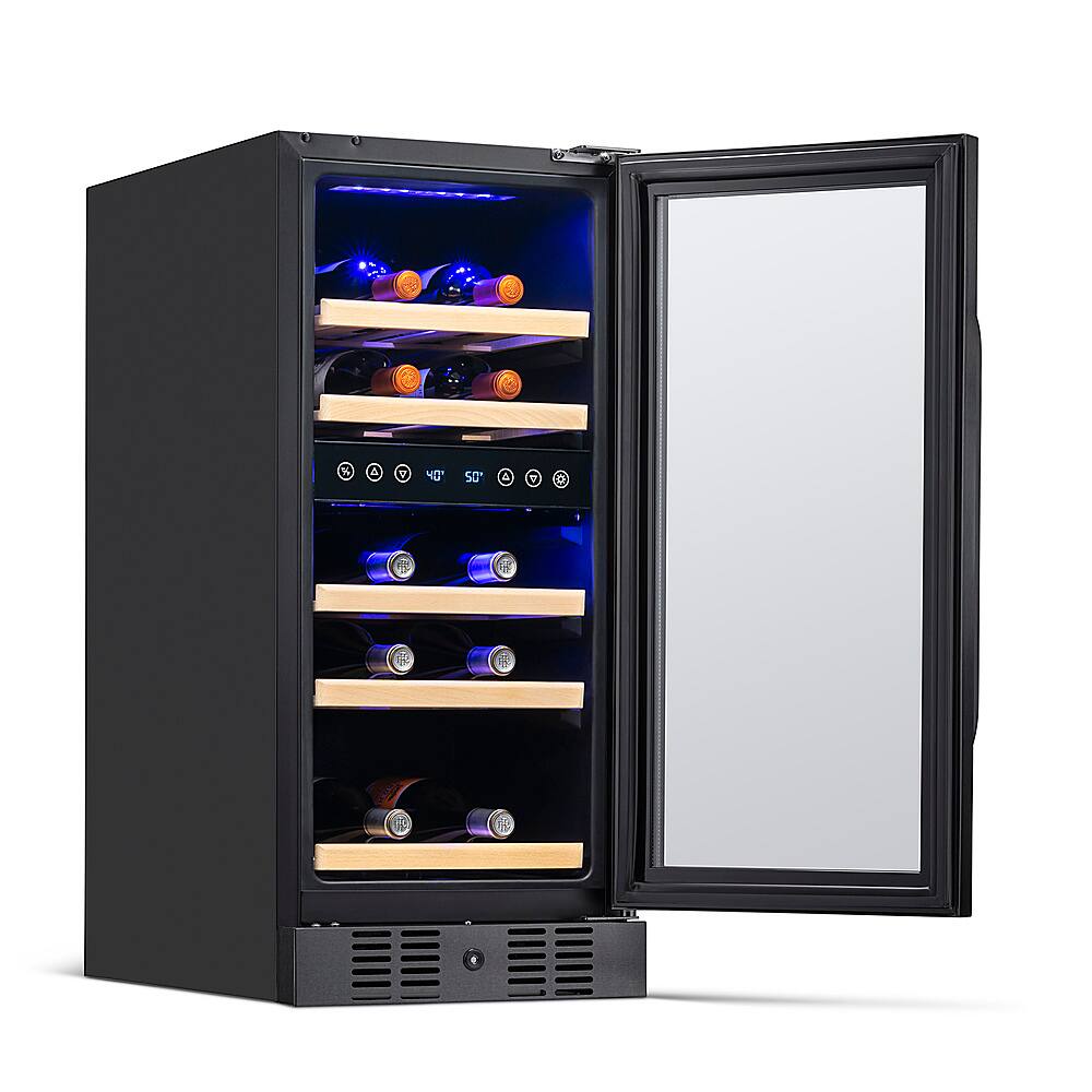 Alt View 21. NewAir - 15” Built-in 29 Bottle Dual Zone Compressor Wine Fridge - Black Stainless Steel.
