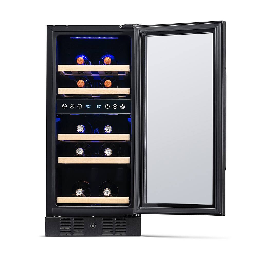 Alt View 22. NewAir - 15” Built-in 29 Bottle Dual Zone Compressor Wine Fridge - Black Stainless Steel.