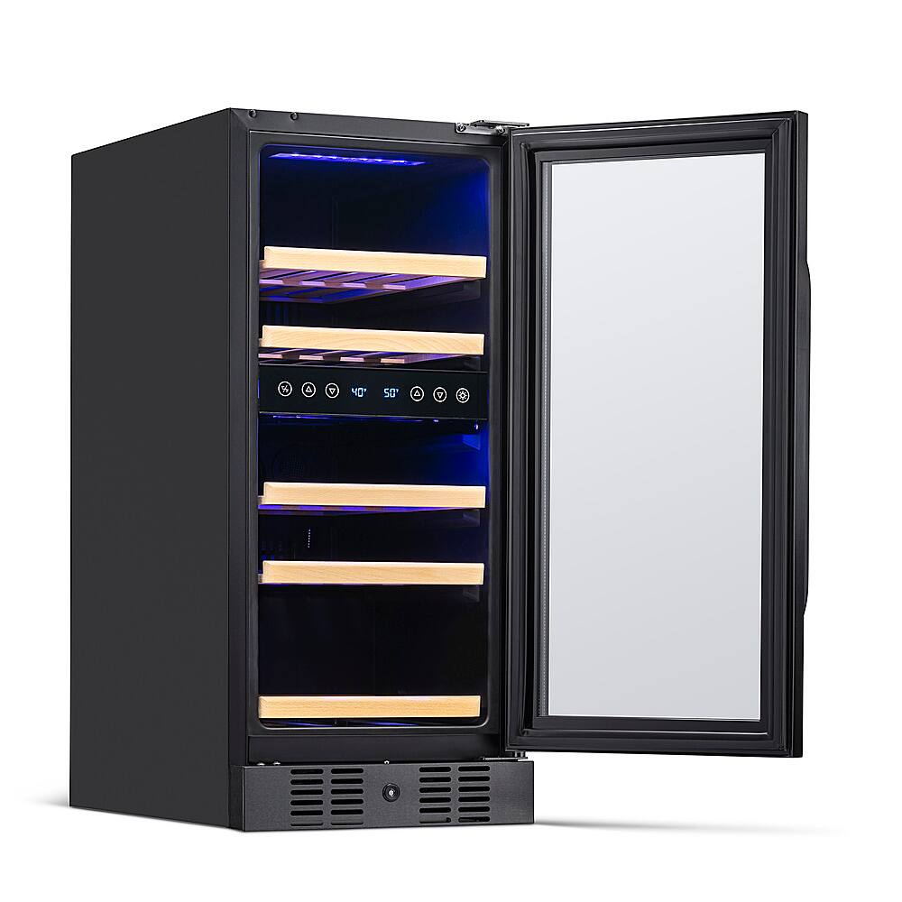 Alt View 23. NewAir - 15” Built-in 29 Bottle Dual Zone Compressor Wine Fridge - Black Stainless Steel.