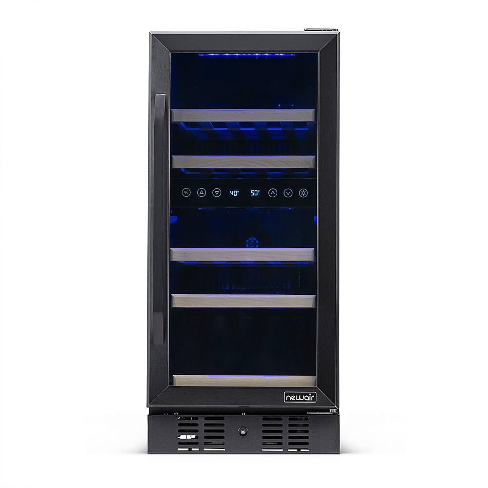 Alt View 27. NewAir - 15” Built-in 29 Bottle Dual Zone Compressor Wine Fridge - Black Stainless Steel.