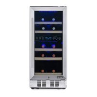 NewAir - 15” Built-in 29 Bottle Dual Zone Compressor Wine Fridge with Recessed Kickplate - Stainless Steel - Front_Zoom