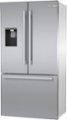 Left Zoom. Bosch - 500 Series 21 Cu. Ft. French Door Counter-Depth Smart Refrigerator with External Water and Ice Maker - Stainless Steel.