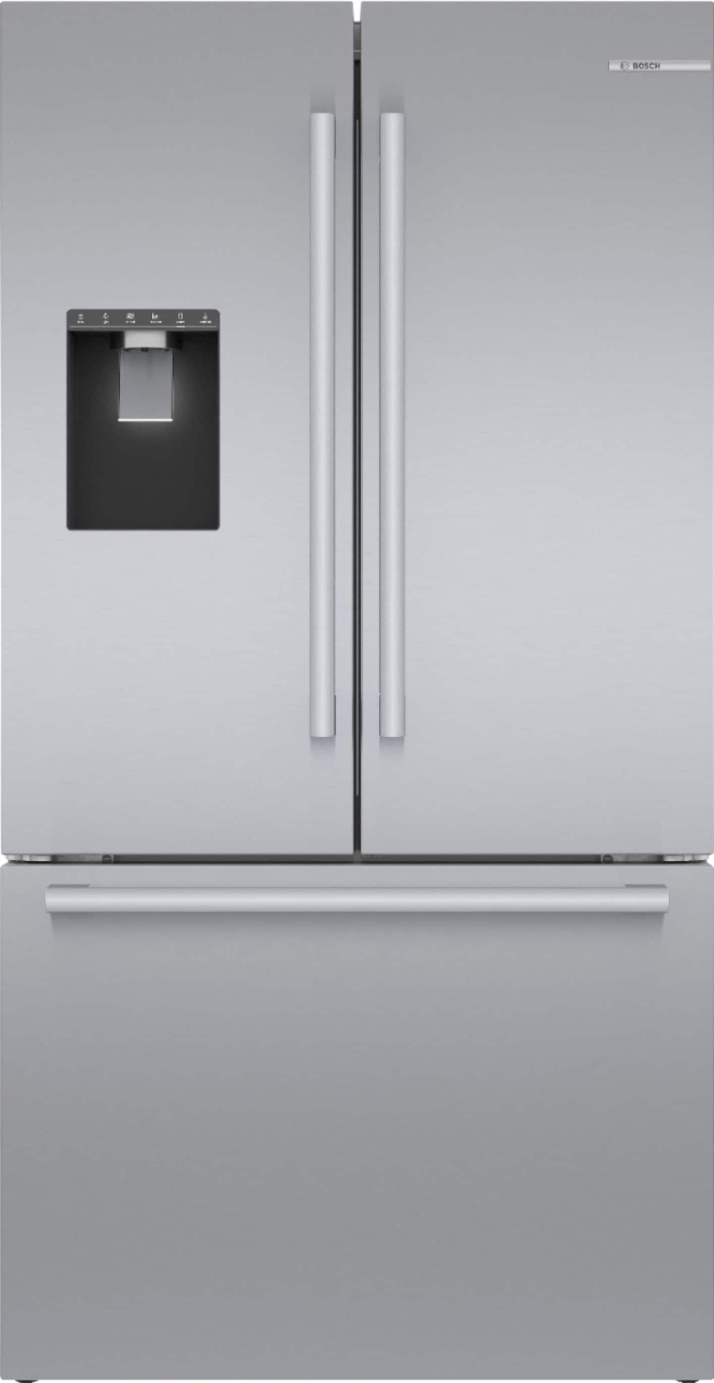 Alt View 13. Bosch - 500 Series 21 Cu. Ft. French Door Counter-Depth Smart Refrigerator with External Water and Ice Maker - Stainless Steel.