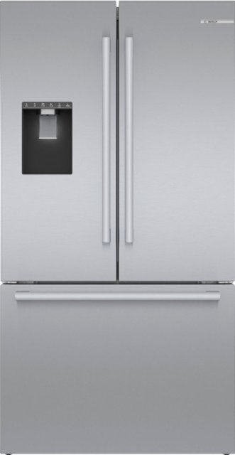 Bosch – 500 Series 36 in. 21 cu. ft. French 3 Door Refrigerator Counter-Depth with External Water and Ice – Stainless steel
