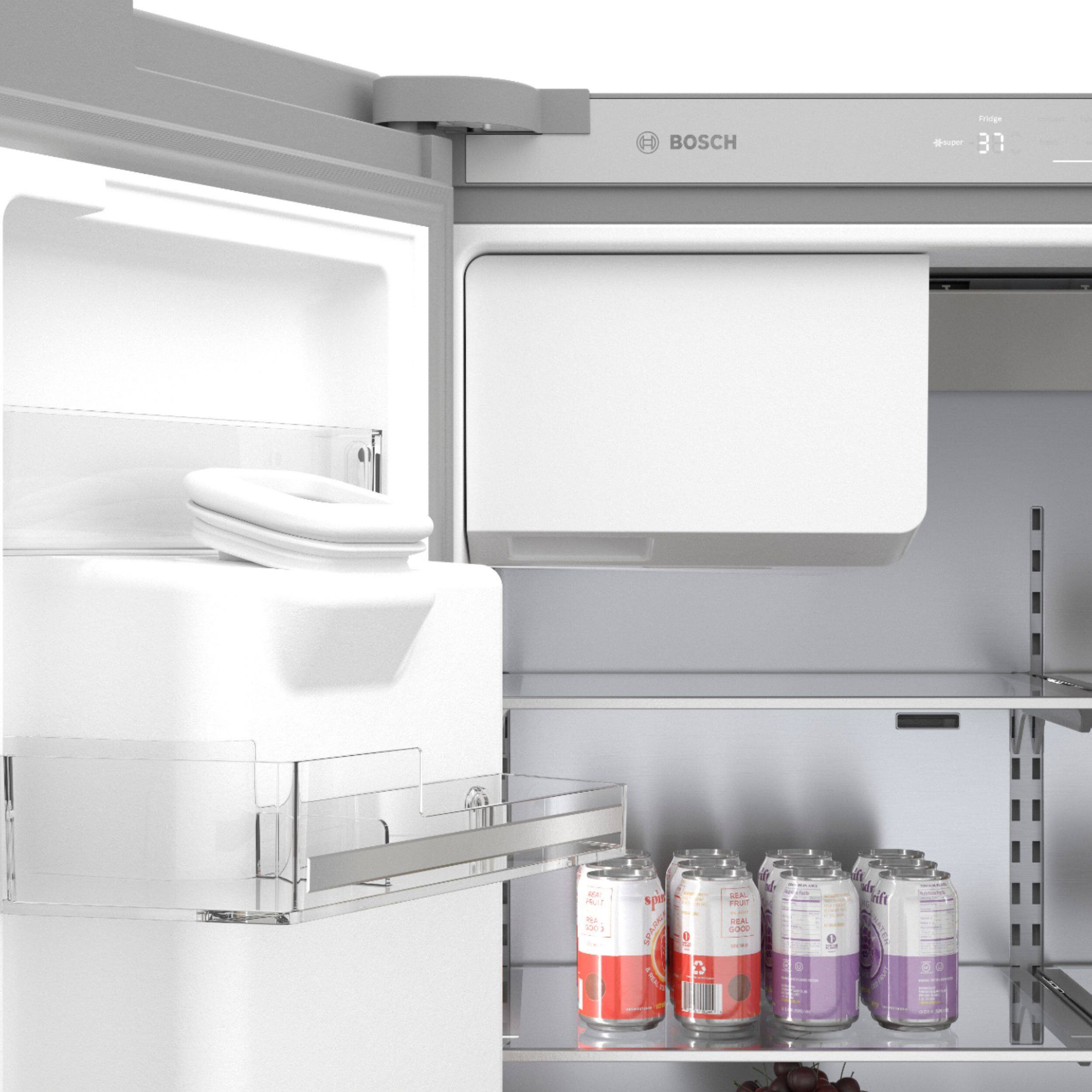 Alt View 15. Bosch - 500 Series 21 Cu. Ft. French Door Counter-Depth Smart Refrigerator with External Water and Ice Maker - Stainless Steel.