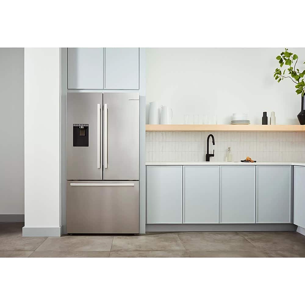 Alt View 28. Bosch - 500 Series 21 Cu. Ft. French Door Counter-Depth Smart Refrigerator with External Water and Ice Maker - Stainless Steel.