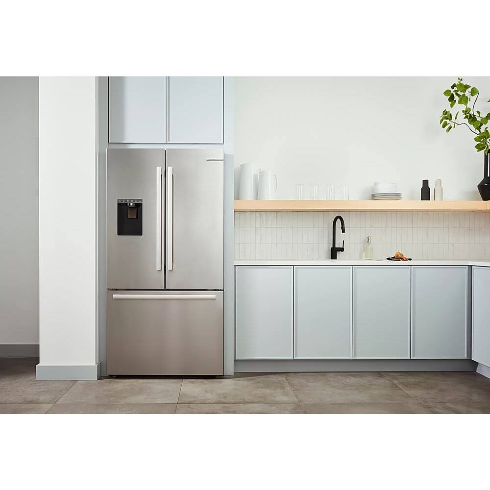 Alt View 28. Bosch - 500 Series 21 Cu. Ft. French Door Counter-Depth Smart Refrigerator with External Water and Ice Maker - Stainless Steel.