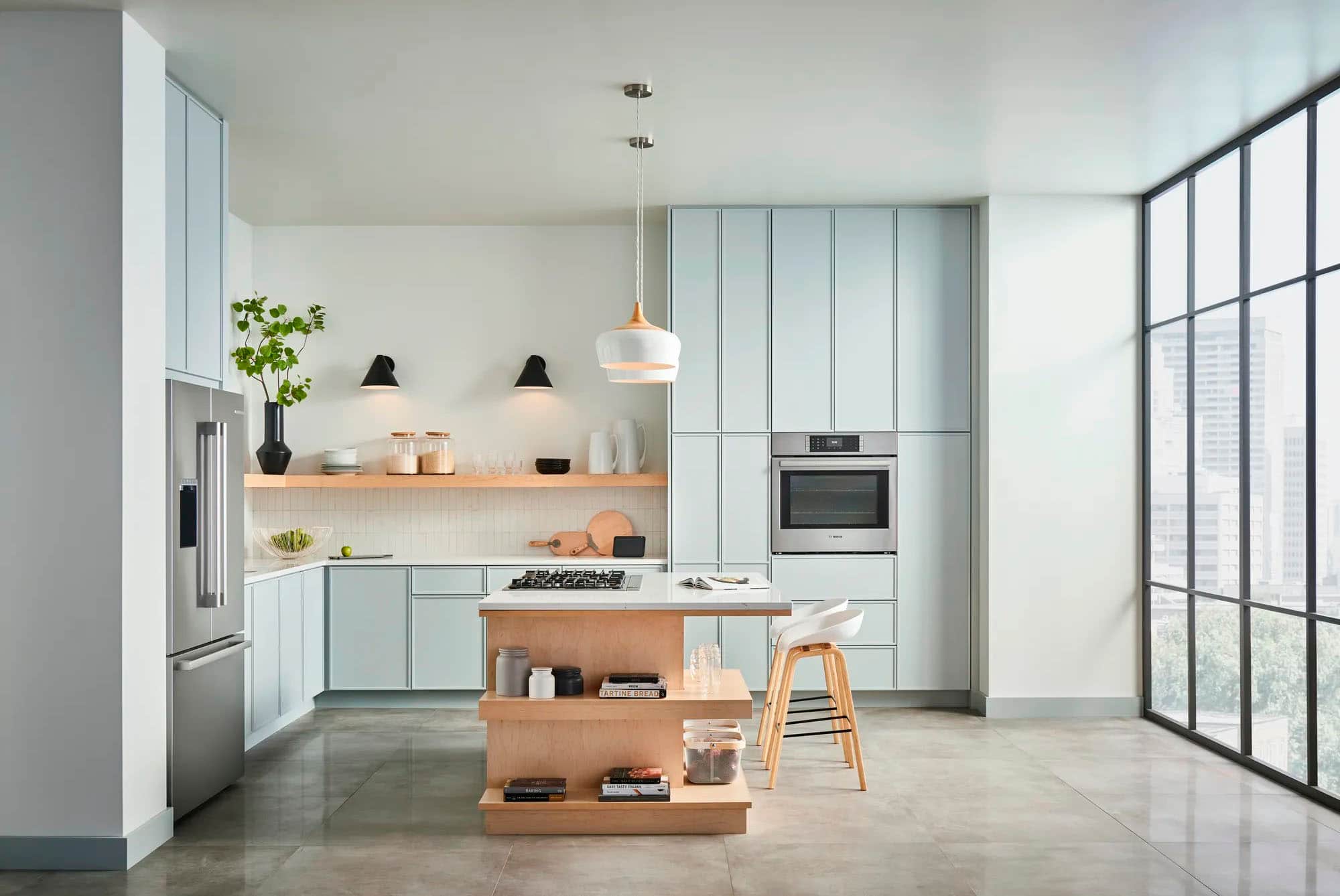 Alt View 30. Bosch - 500 Series 21 Cu. Ft. French Door Counter-Depth Smart Refrigerator with External Water and Ice Maker - Stainless Steel.